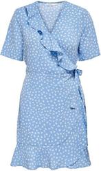Only overslagjurk blauw met witte bloemetjes maat M, Kleding | Dames, Jurken, Maat 38/40 (M), Only, Blauw, Ophalen of Verzenden