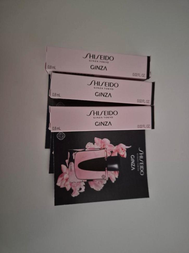 3 proefjes Shiseido Ginza 0,8 ml, Sieraden, Tassen en Uiterlijk, Uiterlijk | Parfum, Nieuw, Ophalen of Verzenden