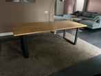 Eikenhouten Eettafel met IJzeren Poten, Huis en Inrichting, Tafels | Eettafels, Ophalen, Gebruikt, Eikenhout, 200 cm of meer