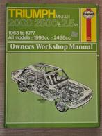 Haynes Manual Triumph 2000, 2500 en 2.5PI '63 -'77, Ophalen of Verzenden