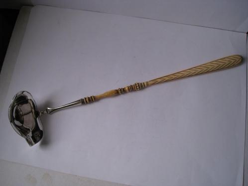 ZILVER - ZILVEREN 1e GEH. BOWL LEPEL m. NAT. MATERIAAL GREEP, Antiek en Kunst, Antiek | Goud en Zilver, Zilver, Verzenden