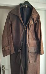 Lange leren herenjas, Ophalen of Verzenden, Gedragen, Maat 48/50 (M), Bruin