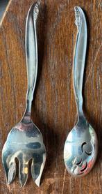 Verzilverd Salade Bestek Set, Antiek en Kunst, Antiek | Bestek, Ophalen of Verzenden