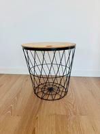 Draadmand met Houten Deksel, Huis en Inrichting, Minder dan 45 cm, Minder dan 55 cm, Rond, Ophalen of Verzenden