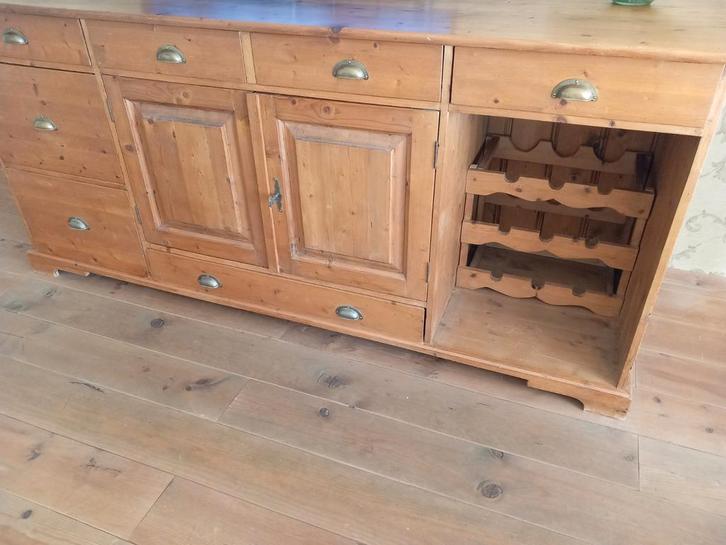 kast dressoir geloogd oud grenen veel opbergruimte > Ehv, Huis en Inrichting, Kasten | Televisiemeubels, Zo goed als nieuw, Minder dan 100 cm