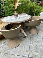 Mooie terras stoelen Zanotta Dora (4 x € 250,- per stuk), Tuin en Terras, Tuinstoelen, Ophalen, Zo goed als nieuw, Overige materialen