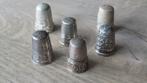 6 oude zilveren vingerhoeden met diverse motieven, Ophalen of Verzenden, Gebruikt, Zilver