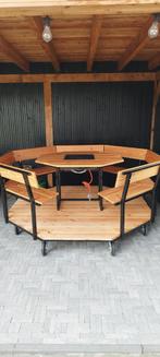 HEARTH - Ronde vuurhaard/bbq tafel, Ophalen, Nieuw, Hout, Bank
