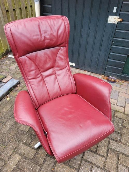 Echt leer designer relax fauteuil, Huis en Inrichting, Fauteuils, Gebruikt, Leer, Ophalen