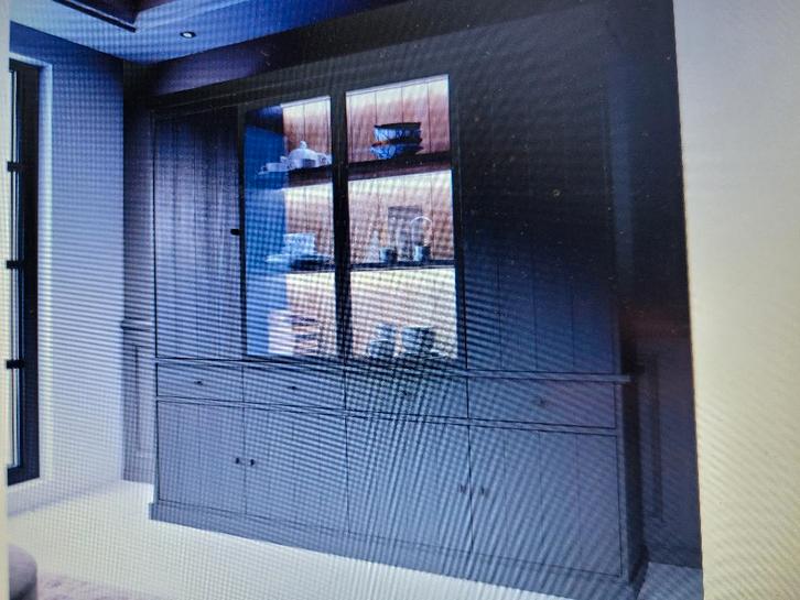 Wand kast ( blauw), Huis en Inrichting, Kasten | Wandmeubels, Nieuw, 200 cm of meer, 200 tot 250 cm, 25 tot 50 cm, Met lade(s)