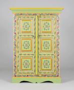 Vintage handbeschilderde mango houten meidenkast linnenkast, Ophalen of Verzenden