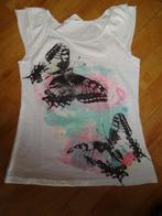 zomers shirtje met vlinder en glitters mt 146/152 als nieuw, Meisje, Ophalen of Verzenden, Zo goed als nieuw, Shirt of Longsleeve
