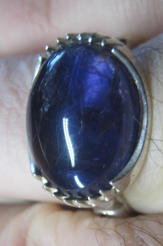 Iolite 8 krt %100 natuurlijk zeer zeldzaam zilver ring, Sieraden, Tassen en Uiterlijk, Ringen, Zo goed als nieuw, Dame of Heer