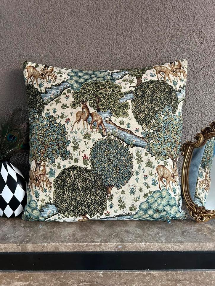 Kussenhoes William Morris, Huis en Inrichting, Woonaccessoires | Kussens, Nieuw, Blauw, Vierkant, Ophalen of Verzenden