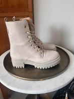 Manfield veter boots beige/ creme maat 38, Verzenden, Zo goed als nieuw, Beige
