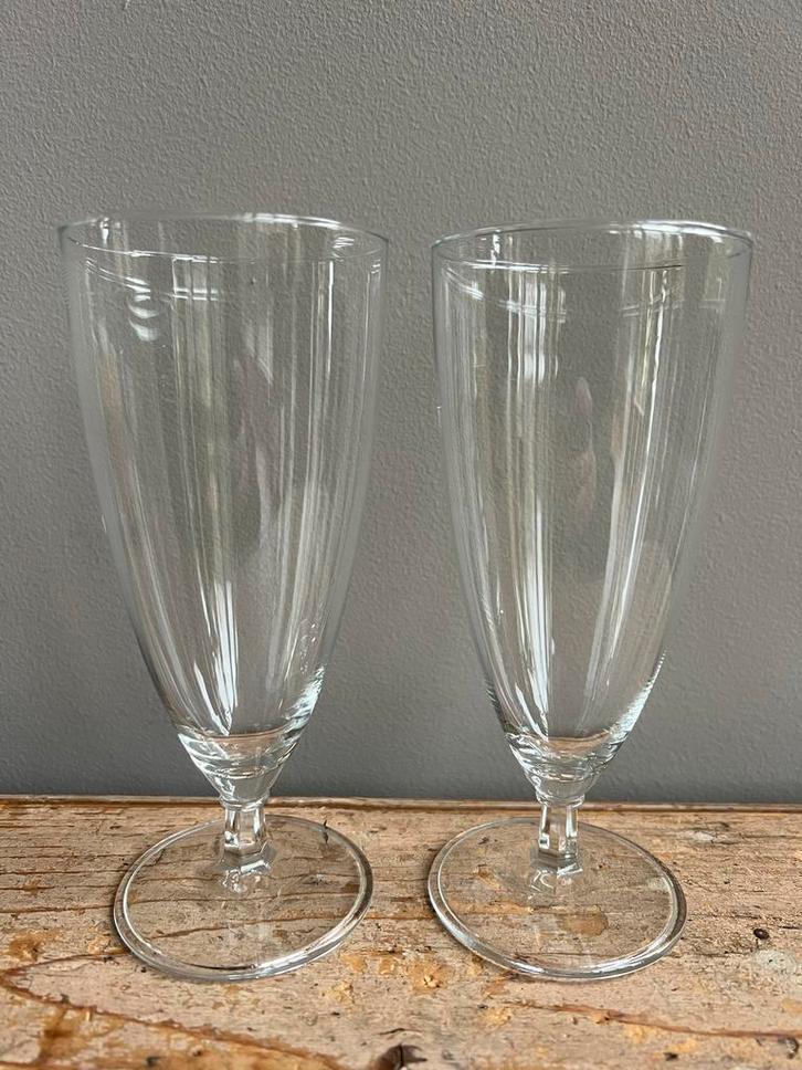 Twee antieke glazen - kerst diner dessert, Antiek en Kunst, Antiek | Glas en Kristal, Ophalen