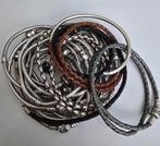 Schitterende originele Pandora armbanden (zilver/leer), Ophalen of Verzenden, Zo goed als nieuw, Zilver, Zilver