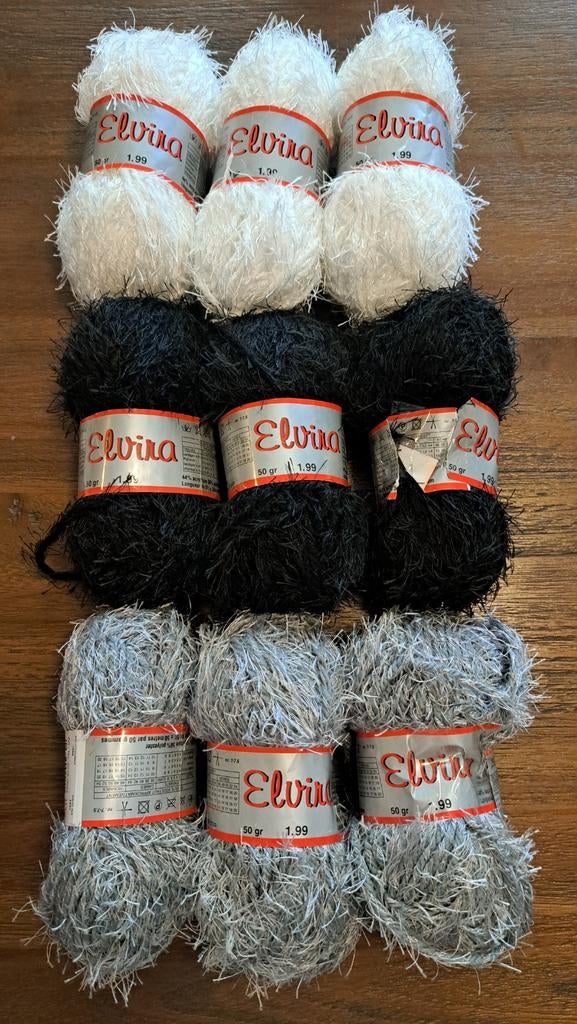 Elvira fluffy garen- 9 Bollen, Hobby en Vrije tijd, Breien en Haken, Ophalen of Verzenden, Zo goed als nieuw, Breien of Haken
