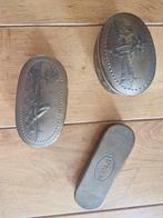 Gave antieke koperen biedermeier theelepel doosjes, Antiek en Kunst, Antiek | Koper en Brons, Ophalen of Verzenden