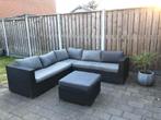 Loungeset tuinset hoekset met hocker en kussens, 5 zitplaatsen, Gebruikt, Bank, Ophalen of Verzenden