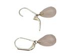 Zilveren oorhangers brisures met druppelvormige rozenkwarts, Sieraden, Tassen en Uiterlijk, Oorbellen, Verzenden, Zo goed als nieuw