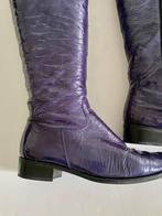 J503 Gabor: mt 39 hoge lak-leren laarzen blauw leer schoenen, Hoge laarzen, Blauw, Gabor, Ophalen of Verzenden