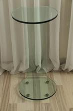 Glazen bloemen-/bijzettafel, Ophalen, Minder dan 55 cm, Rond, Glas