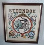 Mooi ingelijst borduurwerkje - steenbok, Ophalen of Verzenden
