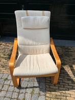 Houten Fauteuil met Kussen, Ophalen, Gebruikt, 75 tot 100 cm, 50 tot 75 cm