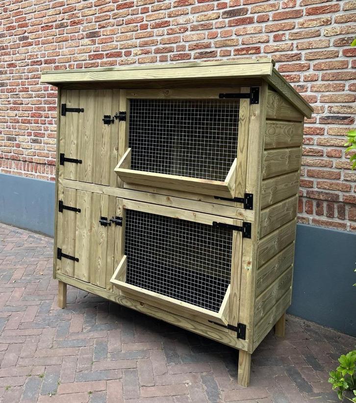 dubbel konijnenhok > korte levertijd, Dieren en Toebehoren, Knaagdieren en Konijnen | Hokken en Kooien, Hok, 90 cm of meer, 110 cm of meer