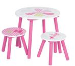 MDF Patchwork Girls tafel met 2 krukjes NIEUW IN VERPAKKING, Kinderen en Baby's, Kinderkamer | Tafels en Stoelen, Ophalen of Verzenden