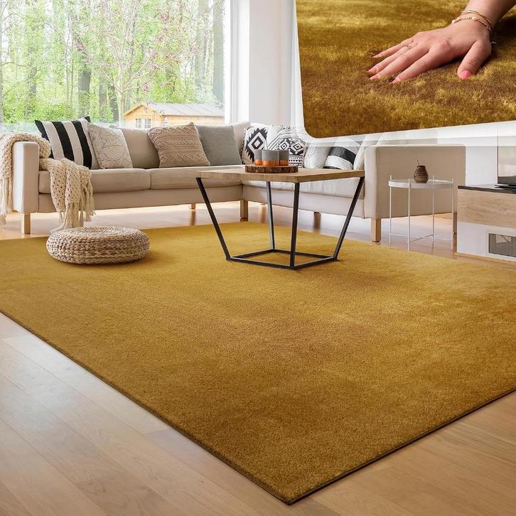 💖️️ ACTIE TRENDY SUPERZACHT VLOERKLEED GEEL 240X340 CM, Huis en Inrichting, Stoffering | Tapijten en Kleden, Nieuw, 200 cm of meer