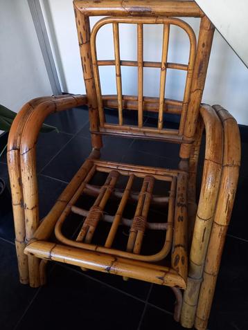 Vintage Bamboe Rotan Stoel beschikbaar voor biedingen
