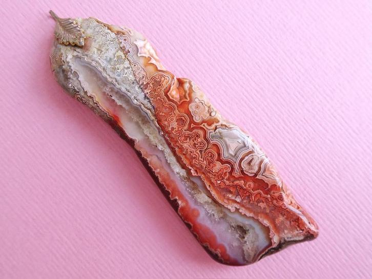 jwg Grote lange vintage gekleurd agaat ketting hanger, Sieraden, Tassen en Uiterlijk, Antieke sieraden, Hanger, Overige materialen