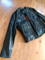 Zeer fraai vintage casual leren biker jack!, Kaporal, Zwart, Maat 56/58 (XL), Ophalen of Verzenden