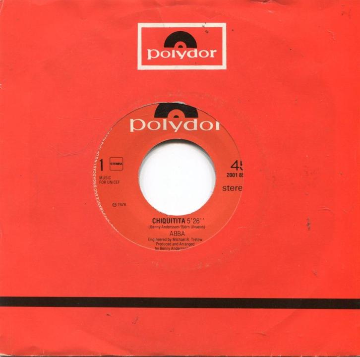 ABBA  -  Chiquitita, Cd's en Dvd's, Vinyl Singles, Gebruikt, Single, Pop, 7 inch, Ophalen of Verzenden