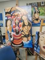 olieverf op doek don't step on me, Antiek en Kunst, Ophalen of Verzenden