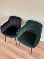 4 Kwantum Como Eetkamerstoelen (Zwart & Groen), Ophalen, Gebruikt, Zwart, Vier