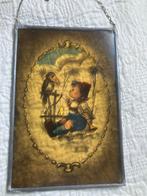 Vintage Glas-in-lood Hummel afbeelding jongen met vogel, Antiek en Kunst, Ophalen of Verzenden
