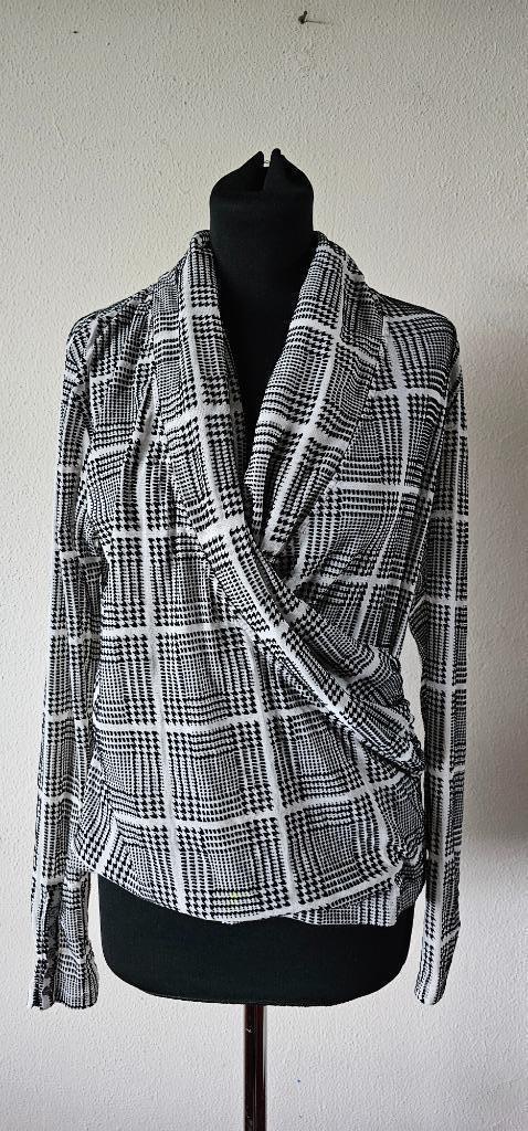 grijs wit geruiten blouse van Purdey maat L (4625), Kleding | Dames, Tops, Maat 38/40 (M), Overige kleuren, Lange mouw, Verzenden