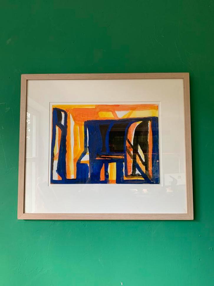 Theo Kuijpers Aquarel UNICA‼️, Antiek en Kunst, Kunst | Schilderijen | Abstract, Ophalen of Verzenden