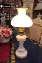 Brocante olielamp - tafellamp - elektrische olie lamp antiek