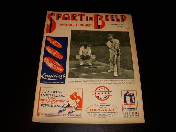 Tijdschrift Sport in Beeld mei 1930, Blauw-Wit tegen Ajax, Verzamelen, Sportartikelen en Voetbal, Gebruikt, Boek of Tijdschrift