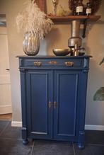 Prachtige authentieke sfeervolle meiden kast 1860 Rijks Blue, Ophalen, Kast, 105 cm of meer, Zo goed als nieuw