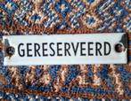 emaille bordje ( gereserveerd kerkbank bordje), Ophalen of Verzenden, Gebruikt, Reclamebord