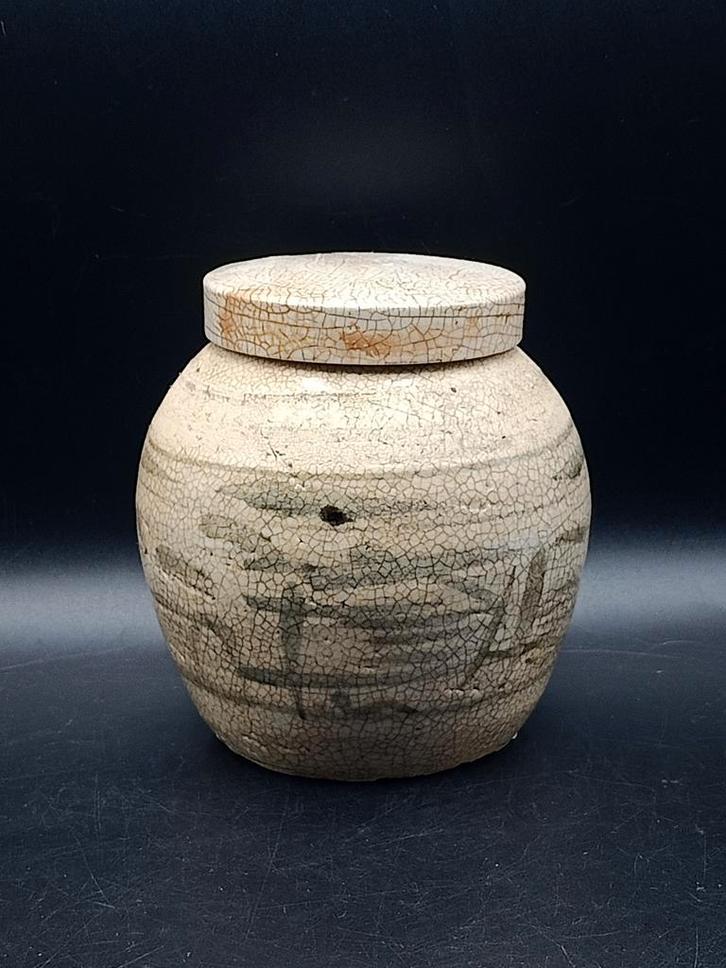 Antieke Chinese  Aziatische Gemberpot met Deksel 14cmh, Antiek en Kunst, Antiek | Keramiek en Aardewerk, Ophalen of Verzenden