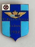 Antieke Rallye Aerien Le Zoute 1932 emaille badge, Ophalen of Verzenden, Gebruikt
