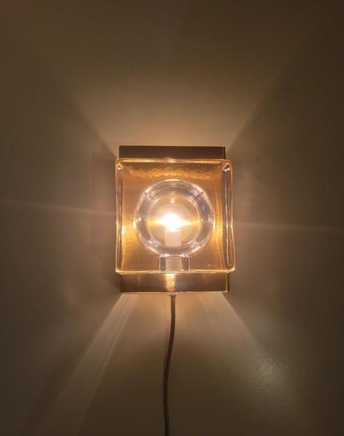 Maritiem lampet wandlamp van Vitrika 1969, Huis en Inrichting, Lampen | Wandlampen, Gebruikt, Glas, Metaal, Ophalen of Verzenden