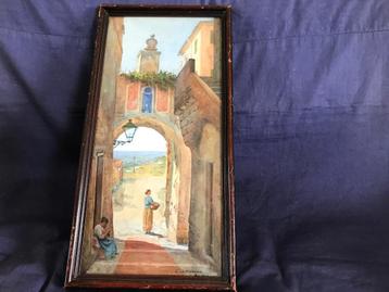 Aquarel van Luigi Allavena , Italie beschikbaar voor biedingen
