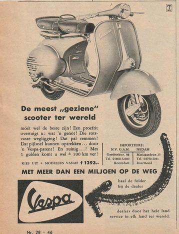 retro reclame 1957 Vespa scooter brommer meest gezien beschikbaar voor biedingen